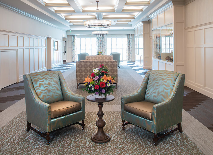 Library and Lounge Area Amenities at Well-Spring